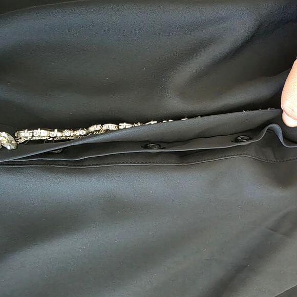 Simply Vera Vera Wang Black Embellished Chiffon blouse sz L - Picture 7 of 9